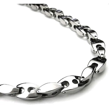 True Titanium Men's 7MM Link Necklace Chain (Length 16" - 40")