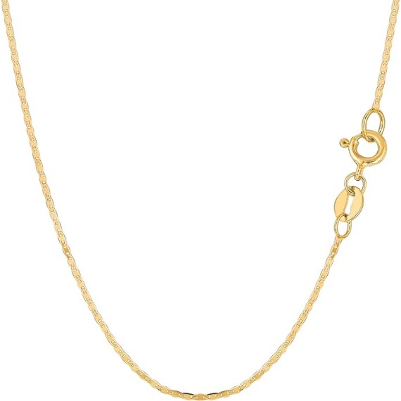 10k Yellow Gold Mariner Link Chain Necklace, 1.2mm