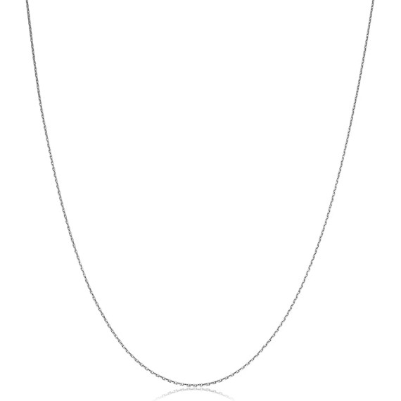 14k White Gold 0.6 mm Diamond-cut Cable Chain Necklace (16, 18, 20, 22, 24 or 30 inch)