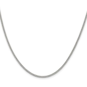 925 Sterling Silver 2mm Curb Link Chain Necklace