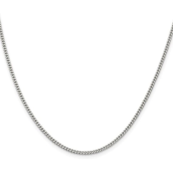 925 Sterling Silver 2mm Curb Link Chain Necklace