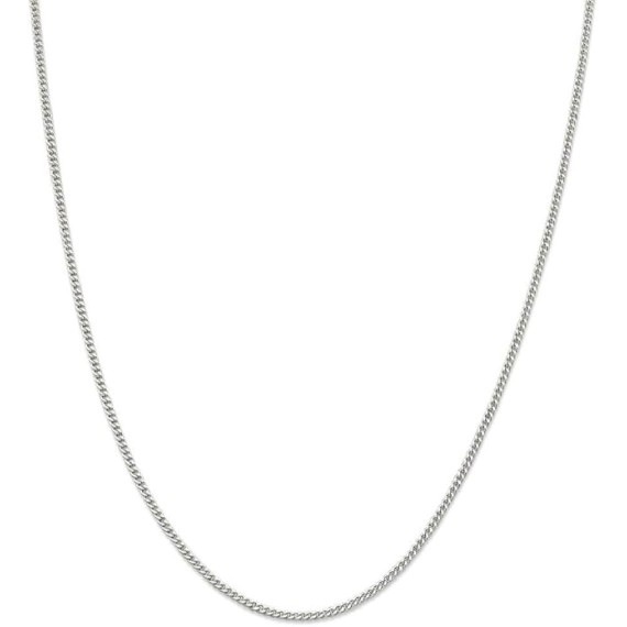 925 Sterling Silver 2mm Curb Link Chain Necklace