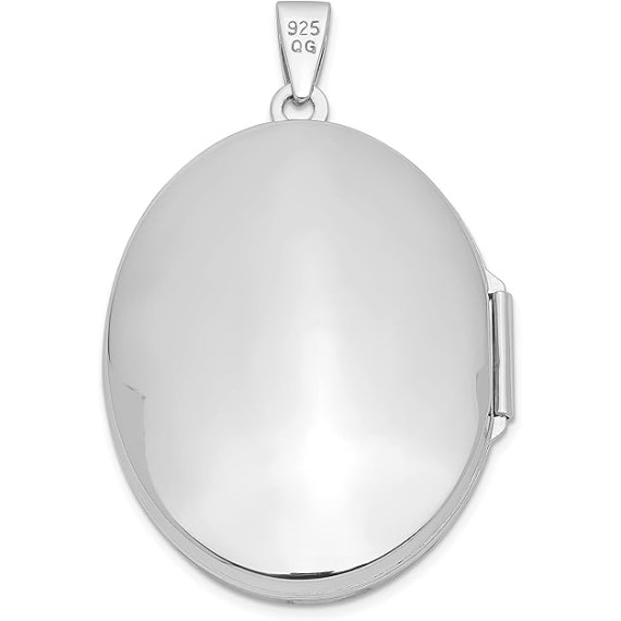 925 Sterling Silver Oval Personalized Photo Locket Necklace Picture Pendant Charm