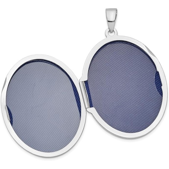 925 Sterling Silver Oval Personalized Photo Locket Necklace Picture Pendant Charm
