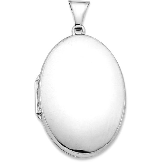 925 Sterling Silver Oval Personalized Photo Locket Necklace Picture Pendant Charm