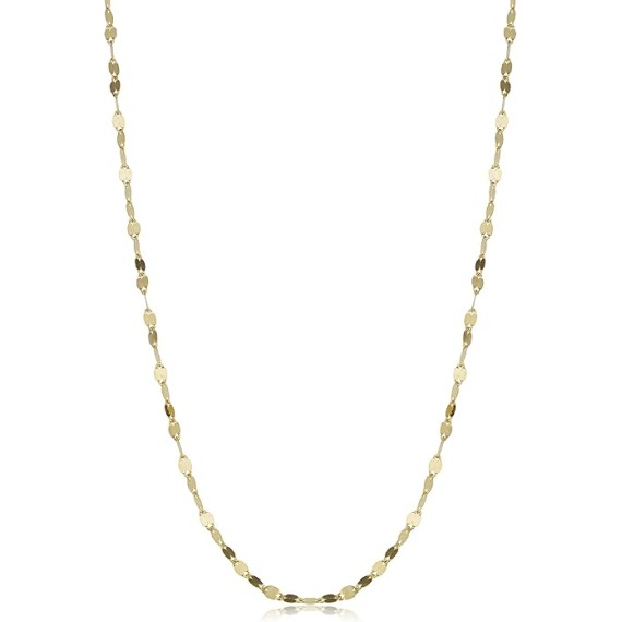 14k Solid Yellow Gold 1.9 mm Mirror Link Chain Necklace (16, 18, 20, 22, 24 or 30 inch)