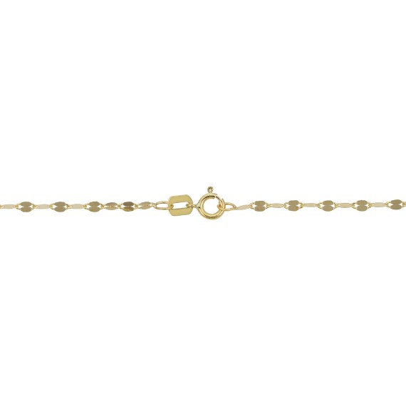 14k Solid Yellow Gold 1.9 mm Mirror Link Chain Necklace (16, 18, 20, 22, 24 or 30 inch)