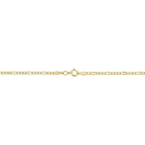 KoolJewelry Real 10k Yellow Gold 2.3 mm Figaro Link Chain Necklace (16, 18, 20, 22, 24 or 30 inch)