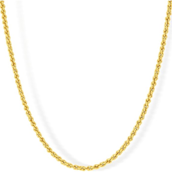 1mm Gold Chain for Men & Women 24k Real Gold Plated Diamond Cut Rope Chain 14 to 30 Inch