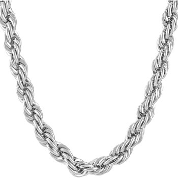 7mm Rope Chain Necklace 24k Real Gold Plated for Men and Women