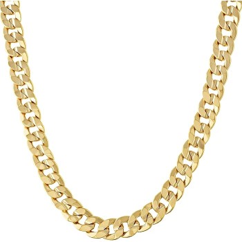Cuban Link Chain Necklace 24k Gold Plated for Men and Women (6mm & 9.5mm)