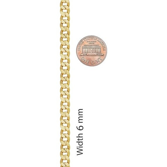 Cuban Link Chain Necklace 24k Gold Plated for Men and Women (6mm & 9.5mm)