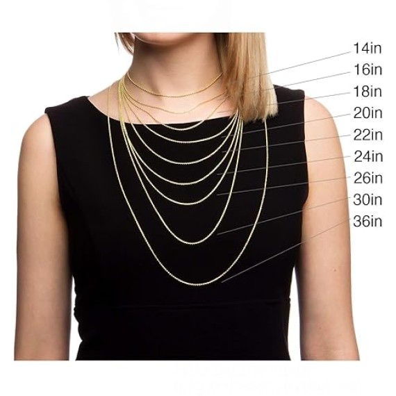 14k Solid Gold Cable Chain Necklace - 0.85mm or 1.00mm Options, Classic Yellow Gold Chain for Women and Men
