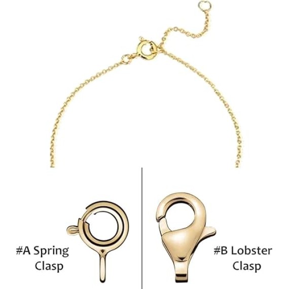 14k Solid Gold Cable Chain Necklace - 0.85mm or 1.00mm Options, Classic Yellow Gold Chain for Women and Men
