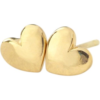 Heart Stud Earrings 24k Gold Plated - Safe for Sensitive Ears - Women or Men