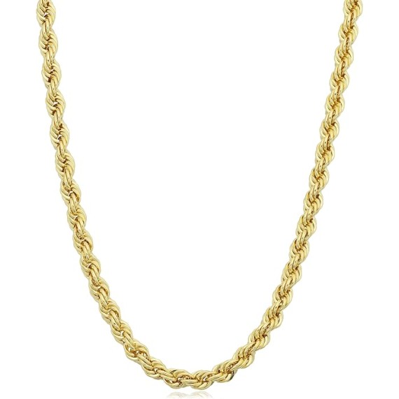 14k Yellow Gold Filled 3.2mm Rope Chain Necklace (16, 18, 20, 22, 24, 26, 30 or 36 inch)