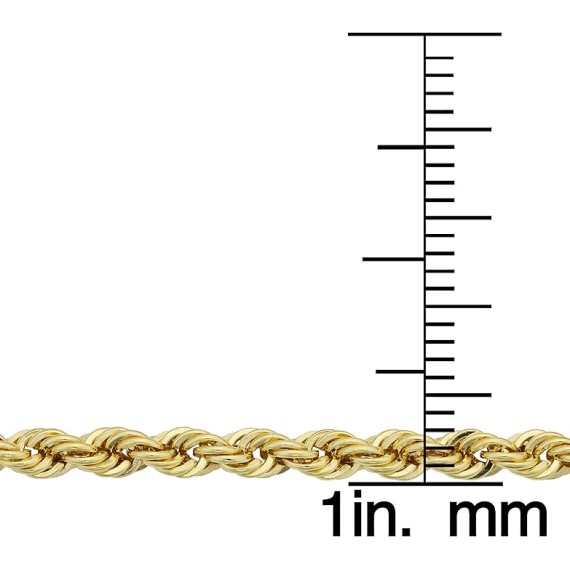 14k Yellow Gold Filled 3.2mm Rope Chain Necklace (16, 18, 20, 22, 24, 26, 30 or 36 inch)