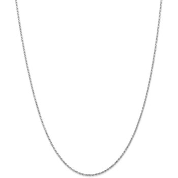 10k White Gold 1.5mm Machine Made Diamond-Cut Rope Chain
