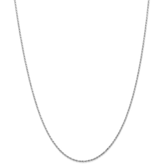 10k White Gold 1.5mm Machine Made Diamond-Cut Rope Chain
