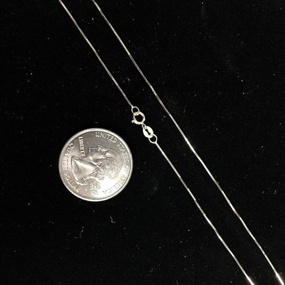 REAL Solid 14K Gold 0.5mm Box Chain Necklace for Women with Spring Ring Clasp