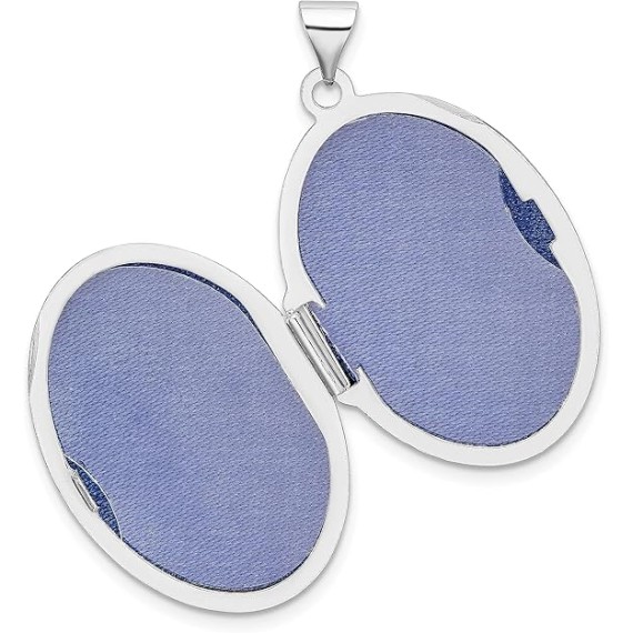 925 Sterling Silver Oval Personalized Photo Locket Necklace Picture Pendant Charm