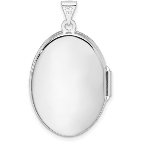 925 Sterling Silver Oval Personalized Photo Locket Necklace Picture Pendant Charm