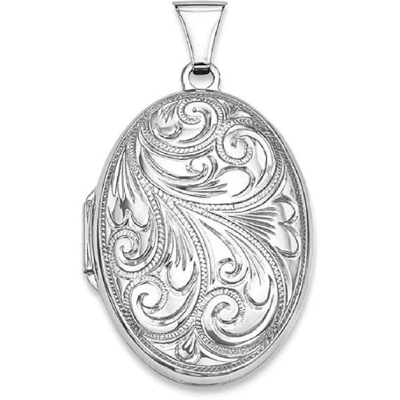 925 Sterling Silver Oval Personalized Photo Locket Necklace Picture Pendant Charm
