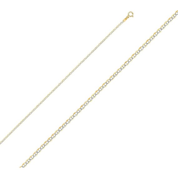 14K Solid Gold Flat Mariner Chains (Select Options)