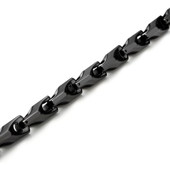 Stunning Men's Tungsten 22 Inches Black Toned Link Chain Necklace