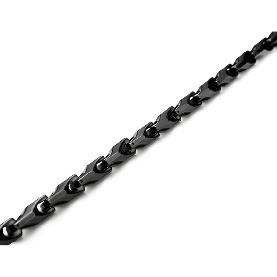 Stunning Men's Tungsten 22 Inches Black Toned Link Chain Necklace