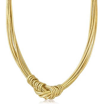 Italian Flex Knot Necklace With 18kt Gold Over Sterling Clasp. 20 inches