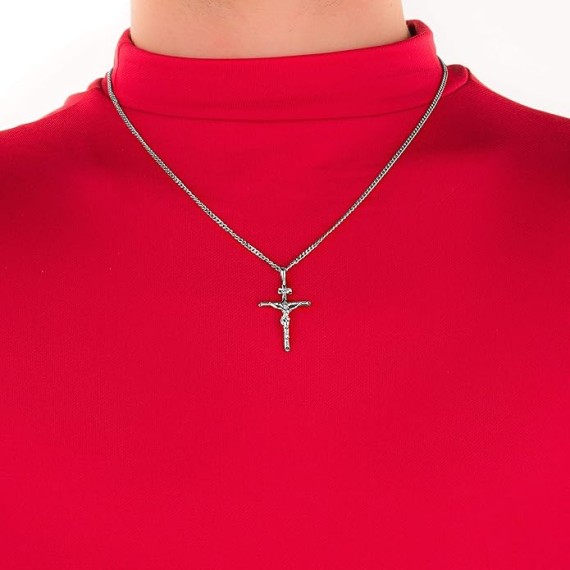 Classic Cross Necklace Chain for Men & Women 24k Real Gold Plated