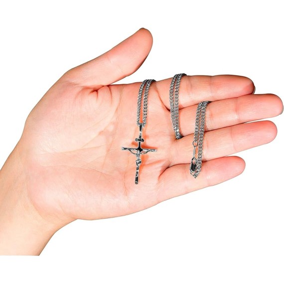 Classic Cross Necklace Chain for Men & Women 24k Real Gold Plated