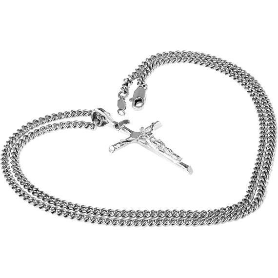 Classic Cross Necklace Chain for Men & Women 24k Real Gold Plated