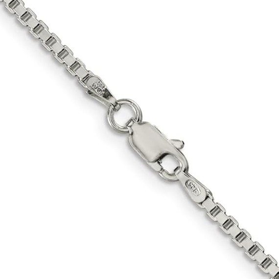925 Sterling Silver 2mm Box Link Chain Necklace