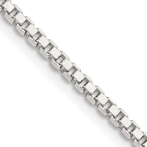 925 Sterling Silver 2mm Box Link Chain Necklace
