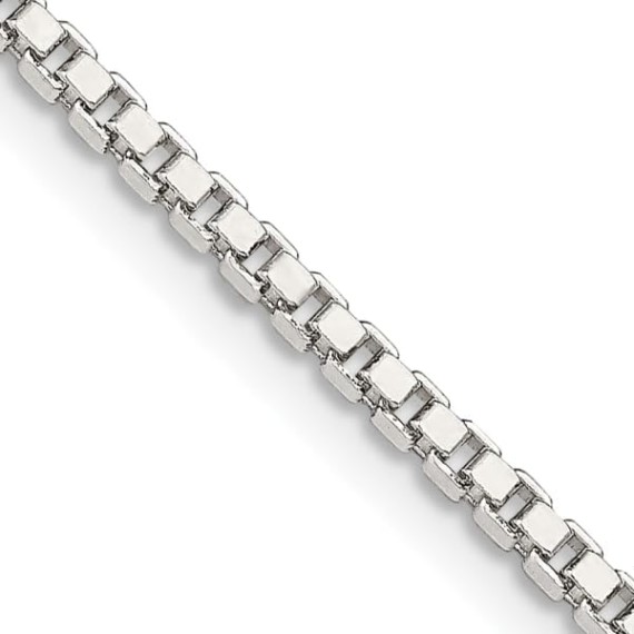 925 Sterling Silver 2mm Box Link Chain Necklace