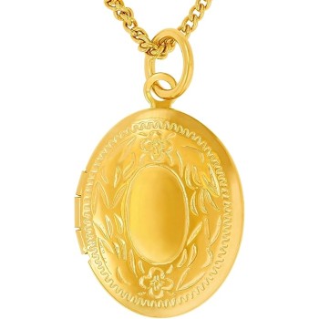 Oval Locket Necklace That Holds Pictures for Women