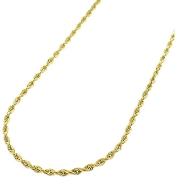 10K Gold 1.5MM Diamond Cut Rope Chain Necklace For Men and Women- Braided Twist Chain Necklace, 10K Gold Necklace, 10 Karat Gold Chain, Sizes 16-30