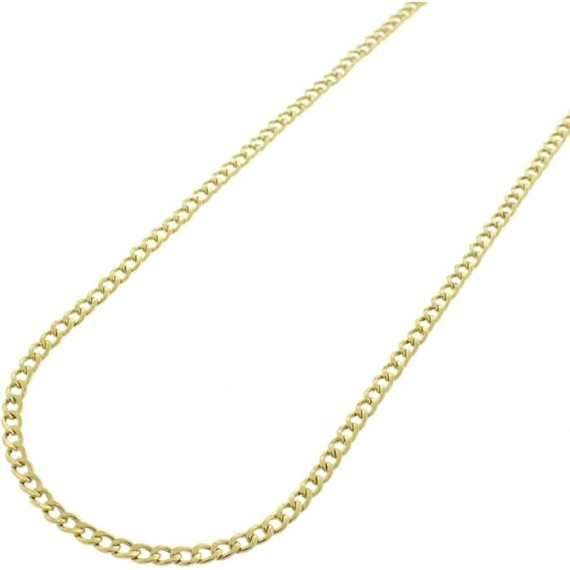 10K Gold Unisex 2.2mm Italian Cuban Curb Link Chain Necklace- 10K Necklaces, 10 Karat Gold Chain, 16" 18" 20" 22" 24" 26" 28" 30"