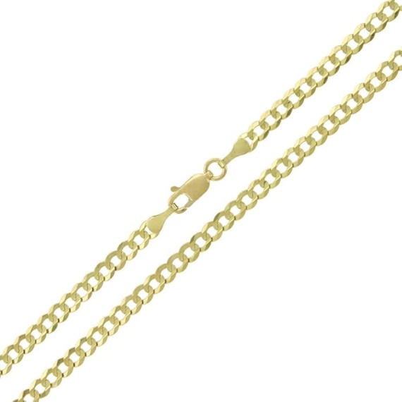 10K Gold Unisex 2.2mm Italian Cuban Curb Link Chain Necklace- 10K Necklaces, 10 Karat Gold Chain, 16" 18" 20" 22" 24" 26" 28" 30"