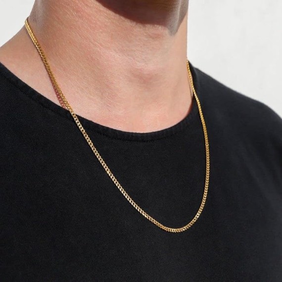10K Gold Unisex 2.2mm Italian Cuban Curb Link Chain Necklace- 10K Necklaces, 10 Karat Gold Chain, 16" 18" 20" 22" 24" 26" 28" 30"