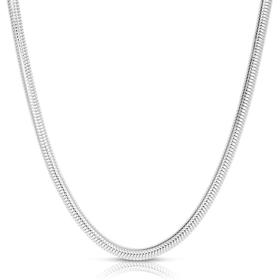 925 Sterling Silver necklace 2MM, 2.5MM, 3MM, 4MM, 5MM Solid Round Snake silver Chain Necklace- Flexible Snake Chain Necklace, Round 925 Sterling Silver Necklace,Made In Italy, Men and Women Jewelry Gadgets