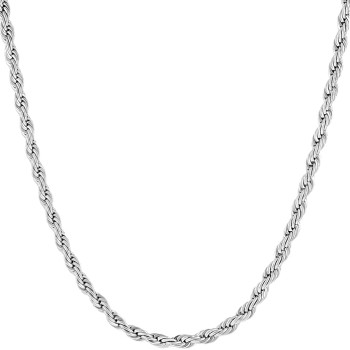 24k Real Gold Plated 3mm Gold Rope Chain for Men & Women Diamond Cut Gold Chain Necklace Women & Necklace for Men 14 to 36 Inch