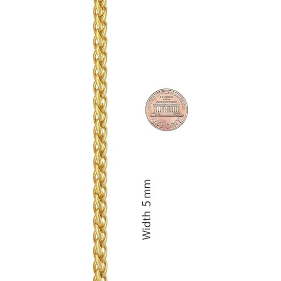 Weave Chain Necklace for Women and Men 24k Real Gold Plated