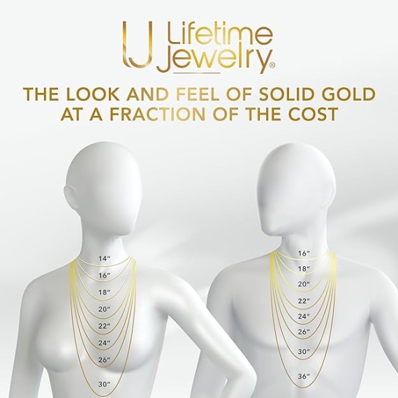 1mm Box Chain Necklace for Women and Men 24k Real Gold Plated