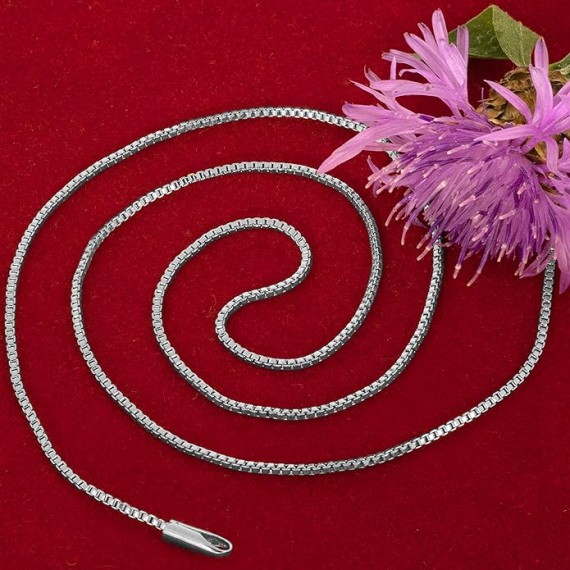 1mm Box Chain Necklace for Women and Men 24k Real Gold Plated
