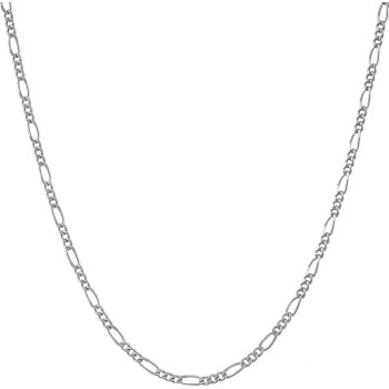 1.5mm Figaro Chain Necklace Women and Men 24k Real Gold Plated
