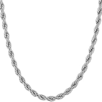 5mm White Gold Chain for Men & Women 24k Real Gold Plated Diamond Cut Gold Rope Chain for Men & Gold Chain Necklace Women 16 to 36 Inch