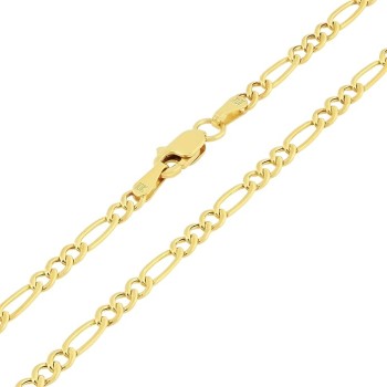 10k Real Yellow Gold Figaro Link 2.5mm Chain Necklace (16"-26") Italian Jewelry for Men & Women